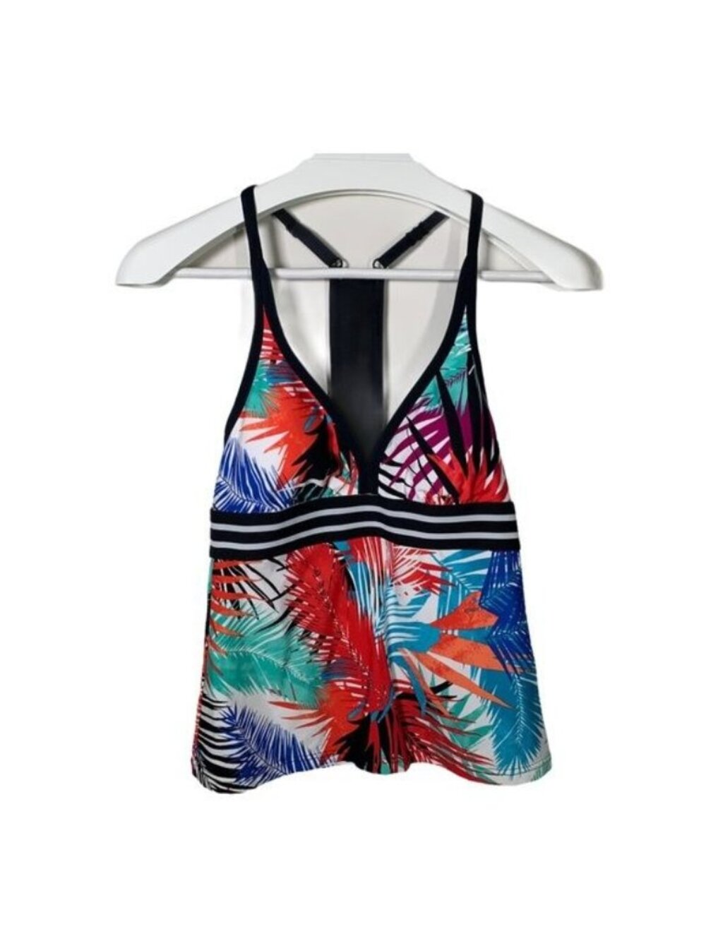 JAG Womens XS Tropical Floral Racerback Tankini Swim Top NWT